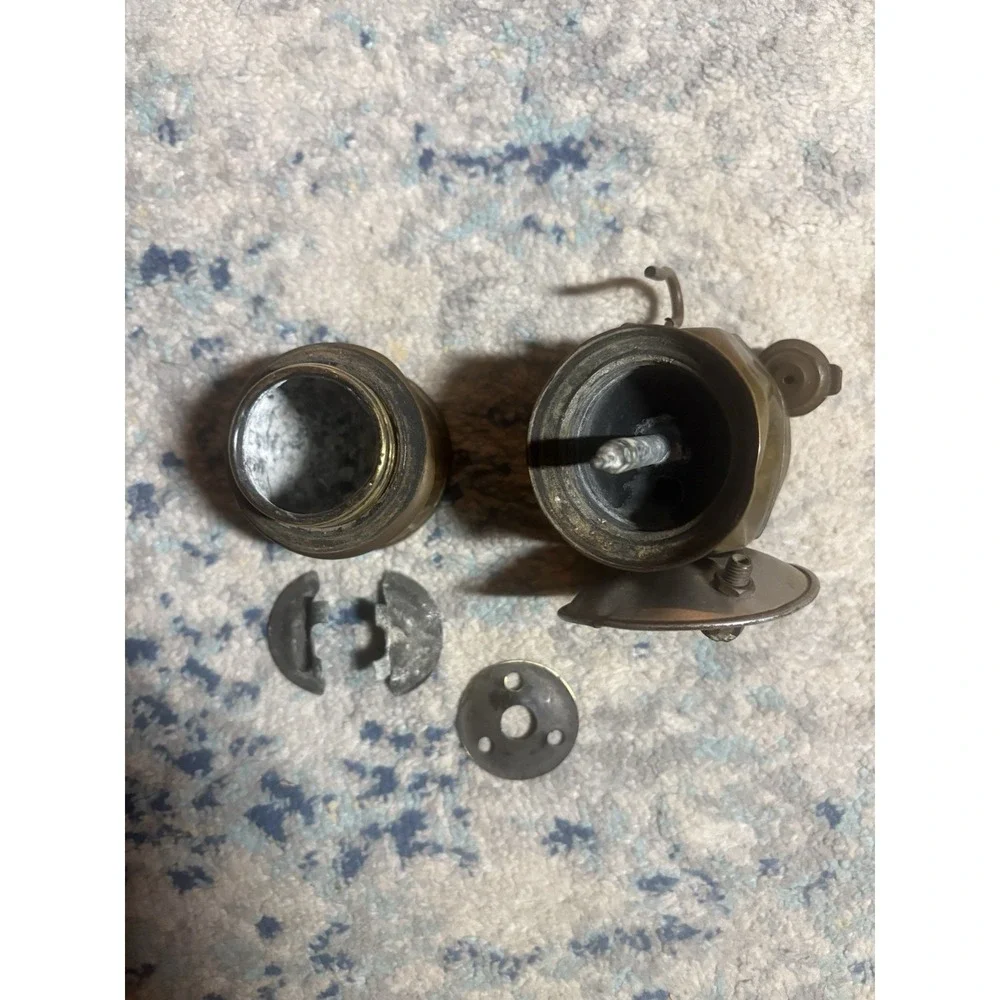 Vintage Justrite Brass Auto-Lite Carbide Coal Miner's Head Lamp Collectable